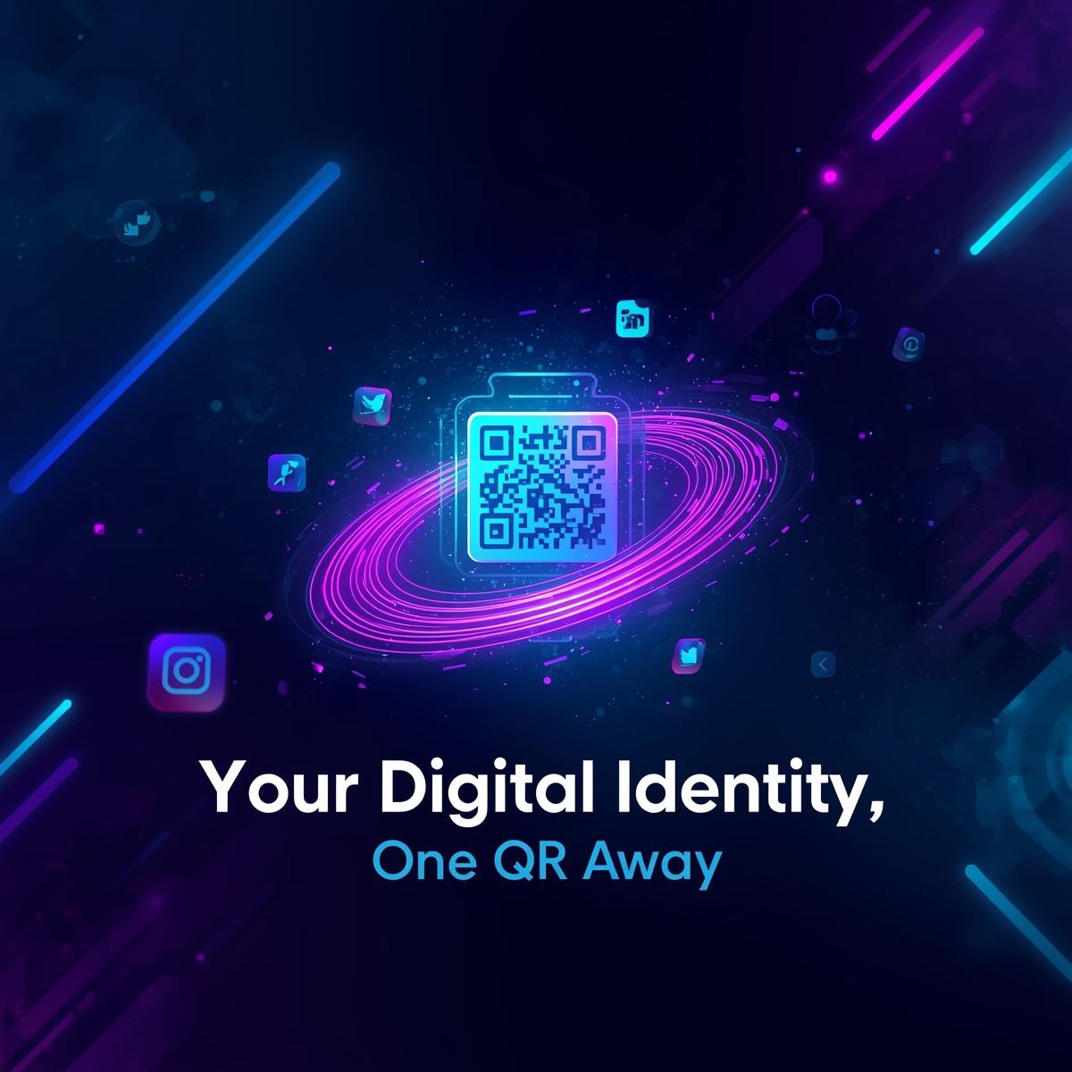 Homepage banner showing a stylized QR code